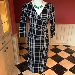 Wilde- Black & White Patterned Wrap Dress